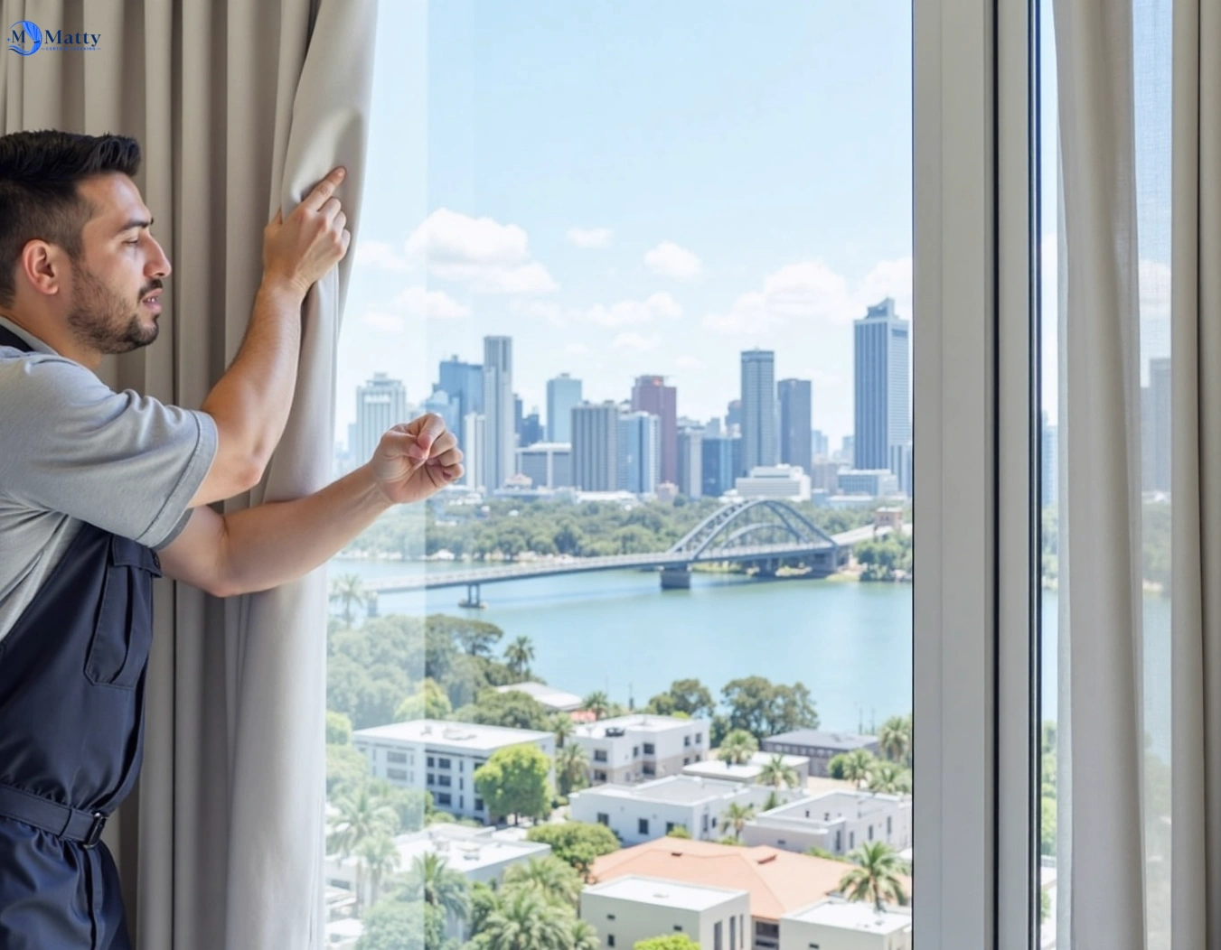 Professional curtain steam cleaning service voyager-point-nsw QLD by Matty Curtain Cleaning